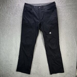 Eddie Bauer First Ascent Pants Mens 36x34 Black Outdoors Stretch Cargo Hiking